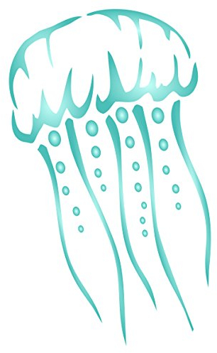 Schablonen für Wände – Quallen Schablone – wiederverwendbar Sea Ocean Nautische Seashore Reef Schablonen für Malerei – zur Verwendung auf Papier Projekte Wände Böden Stoff Möbel Glas Holz etc.. L