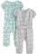 Simple Joys by Carter's 2-Pack Fashion Jumpsuits Tuta, Bianco Pois/Verde Menta Cuori, 18 Mesi (Pacco da 2) Bimba