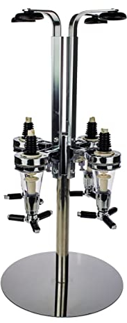 United Entertainment Bar Butler Carrousel Porte-Bouteilles pour 4 Bouteilles avec lumières LED, Cocktail Distributeur de Boissons Rotatif pour Man Cave Barre d'accueil Cuisine, 51xø24.5 cm