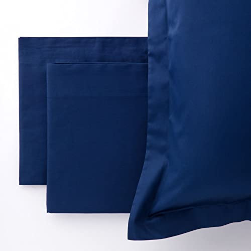 REEVER Completo Letto Charme in Satin Blu Scuro Matrimoniale