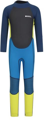 Mountain Warehouse Kids Full Wetsuit - 2.5mm Thickness, UPF50+ Sun Protection, Neoprene Children's Wetsuit, Flat Seams & Easy Glide Zip - Bright Blue, 11-12 Years