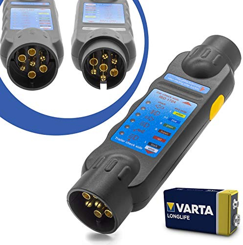 DIN Prüfgerät Anhänger Licht Beleuchtung Tester 7 Polig Trailer Prüfer 9V Batterie