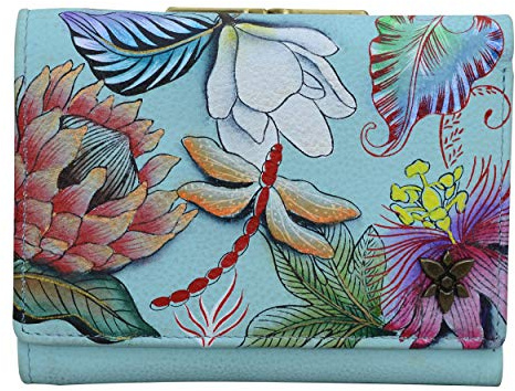 Anuschka Hand Painted Rfid Blocking Small Flap French Wallet