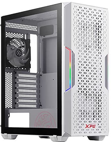 ADATA XPG STARKER AIR WHCWW Mid-Tower PC Chassis, ATX/Micro ATX, Mini-ITX, Compact Size, Tempered Glass Side Panel, I/O USB 3.0 Port, White