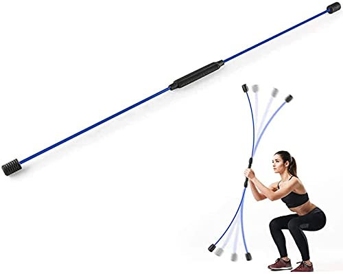LSDRALOBPOI Elastische Flexi Bar Fitness Schwingstab Fitness Bar, Multifunktionaler Stretch Bar Muskeltrainingsstab für Körperübungen, Yoga, Fitness und andere Widerstandsübungen (Blau) 804