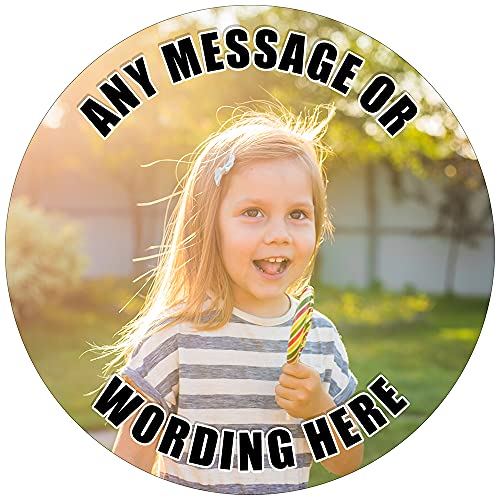 Your Own Image - Black Text - Any Size (4in - 7.5in) Personalised Edible Cake Topper on Premium Icing