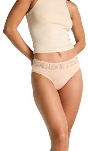 Modibodi Women's Period Hi-Waist Lace Bikini Light 20ml Beige 3XL