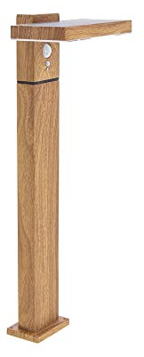 Xanlite SO1911W Xanlite-SO1911W-Borne solaire-600 Lumens-IP44-Détecteur de Mouvement-3 Modes de Fonctionnement-Blanc Neutre-Aluminium + Plastique-Finitions en Bois, Noir
