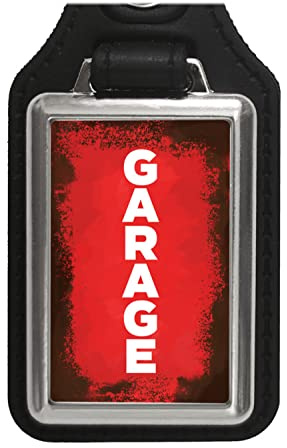 speecheese Garage Schlüsselanhänger mit Kunstleder-Anhänger in rot im Rostlook nie wieder Schlüssel suchen mit dem Anhänger findest du schnell den Schlüssel für die Garage