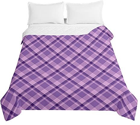 Odot Trapuntino Copriletto Estivo Invernale Classico Stampato, Piumino Singolo Copriletto Trapuntato Matrimoniale Quilting Trapunta Morbida E Leggera (100x150cm,Viola)