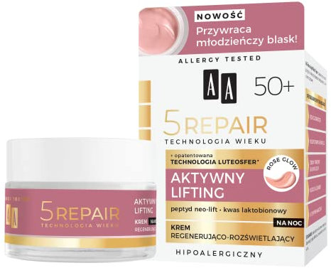 AA Alter Technologie 5Repair 50+ Aktiv Lifting Nachtcreme regenerierende Aufhellung 50ml