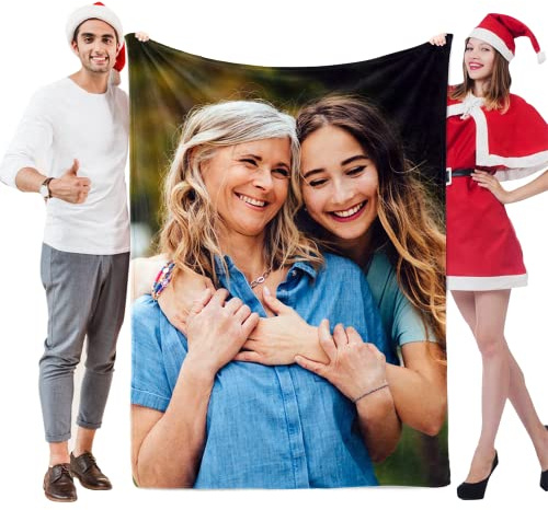 CLKJCAR Personalisierte Decke, personalisierbar, mit Bild-Collage-Überwurfdecke, personalisierte Decke, Geschenk für Erwachsene, Babys, Haustiere und mehr (100 x 130 cm)
