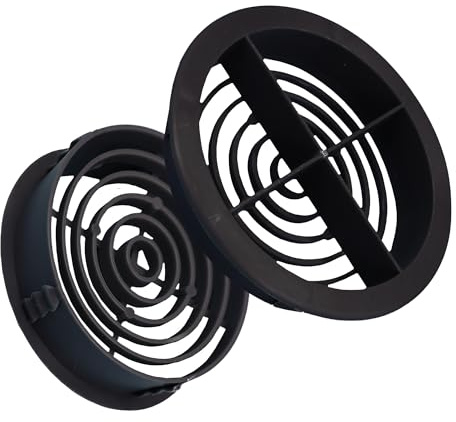 10 x Anthracite Grey Plastic 70mm Round Soffit Air Vents/Push in Roof Discs Y