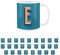 Purely Home Brewery Alphabet Letter E Mug - White Coffee Tea Present Personalised Initial Gift
