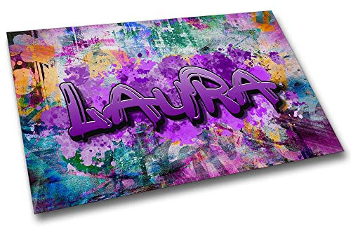 timalo® Gaming Metallposter personalisiert mit Namen | Gamer Metallschild | Magnet Montage | Wanddeko Wandbild Metall Schild Poster | Graffiti Mädchen 40 x 28 cm
