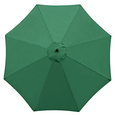 kyaoayo Ersatz-Regenschirmstoff, Sonnenschirm-Ersatzabdeckung, Anti-Ultraviolett-Überdachungsabdeckung, Ersatz-Sonnenschirm-Stoffbezug für Balkon, Garten (Dunkelgrün, 2,7 m/8 Rippen)