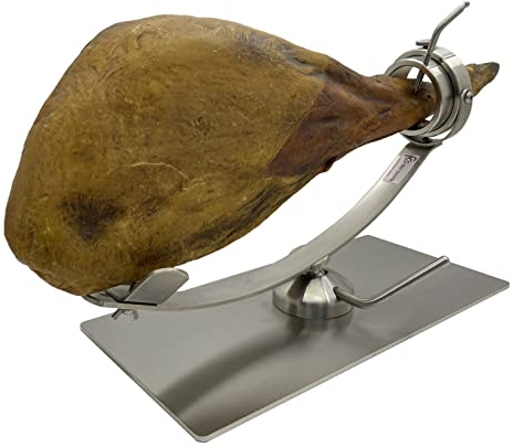 FERRETERIA LEPANTO Jamonero Giratorio, basculante y rotatorio 360 Grados, jamonero Profesional Multi-posicional (Base Inoxidable)