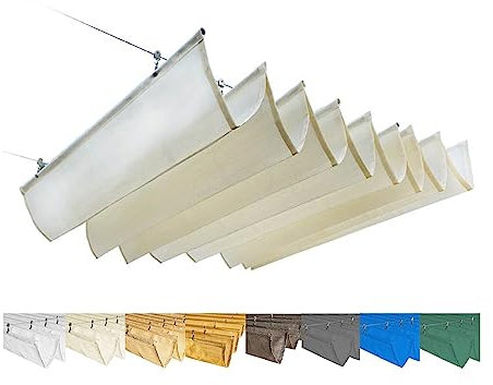 LXBAMKEA Retractable Wave Shade Sails, Telescopic Canopy Pergola Cover With Mounting Kit, Sun Protection Anti-UV Roof Awning, Outdoor Garden Patio Backyard Decoration Top Cover