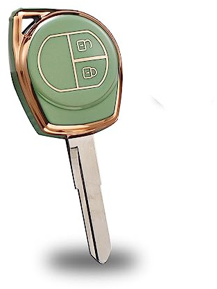 KUNIO Coque de clé de Voiture à Rabat pour Suzuki SX4 Grand Vitara Liana Window Swift Celerio Jimny Ciaz Alto - en TPU - 2 Boutons - Vert