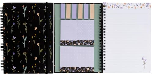 KIFZM A5 Spiral-Notizbuch, niedliche College-Notizbücher für Frauen Spiral Ruled Journal Hardcover-Notizbuch mit Sticky Memo Pads linierte Notizen Design A
