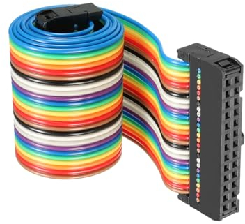 DMiotech 1 Packung 26 Stifte IDC Flach Band Kabel 43cm Länge 2.54mm Abstand Steckbrett Jumper Drähte für Elektronik Projekte Typ-C