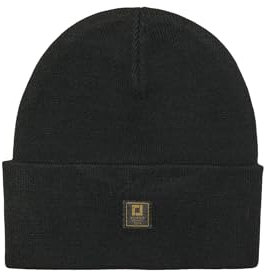 ONLY & SONS Herren Onsisaac Flat Knit Logo Beanie Strickmütze, Schwarz, Einheitsgröße EU