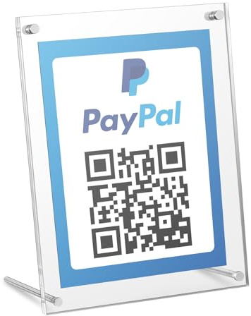 Kevenal Panneau QR Code avec support en métal, support acryliques pour application de caisse, 15,2 x 20,3 cm