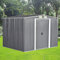 Panana Two Door Metal Garden Shed Tool Storage Sheds Lockable Green/Grey Color (8ft x 6ft Grey)
