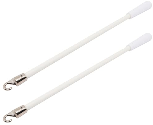 SWZHAI 2 Pcs Blind Wand Replacement with Hook & Handle, 12 Inch Blind Wand Vertical Blinds Window Blind Tilt Wand, White Blind Wand Extender Blinds Replacement Parts