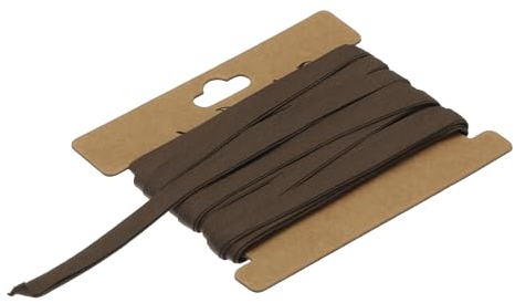 QUARKZMAN 1/4 Doppelt Gefaltetes Schrägband Baumwolle Kontinuierliches Bias Klebeband für Nähen Säumen Quilten Saum Binden Handwerk (Braun 6 Yards)