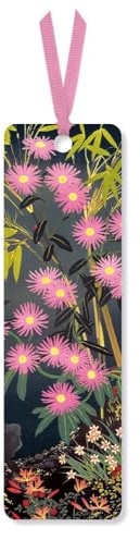Museums & Galleries Bookmark - Flowers in the Park Design - With a Pink Ribbon Tag - Artistic Reading Accessory - Made in the UK