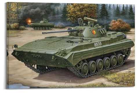 Poster mit Panzern aus dem Zweiten Weltkrieg, BMP-2, Infanterie-Kampffahrzeug, ausgestattet mit Ostdeutschland, dekoratives Gemälde, Leinwand, Wandposter und Kunstdruck, moderne