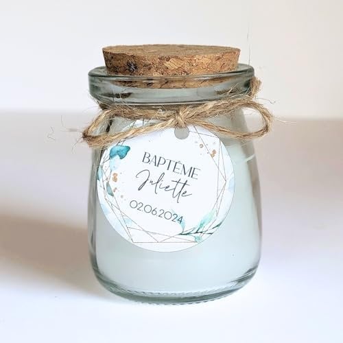 15 candele grandi personalizzate | 20H - 100ML - 60GR | Regalo ospite matrimonio, baby shower, battesimo, comunione, compleanno - Regalo grazie | TE Whaka