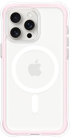 ORNARTO Air Case for iPhone 15 Pro Max,Compatible with MagSafe,Clear Military-Grade Drop Protection Phone Cases Cover for iPhone 15 Pro Max 6.7-Pink