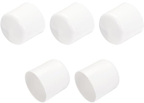 QUARKZMAN 5 Stück Gummi Endkappen 35 mm Kunststoffkappe Gummikappen Schutzkappen Abdeckung Fußkappen für Stuhlbeine Tischbeine Schrauben Bolzen Gewinde Metallstäbe Rohr Zaunpfosten Weiß