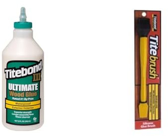 Titebond Ultimate 141/5 Colle à bois (943 ml) pour l'intérieur et l'extérieur, résistance maximale, haute maniabilité, étanche, 1 pièce, ZL-141/5 & 16330 TiteBrush Applicateur