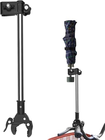 Support de parapluie universel, support de parapluie rétractable, en acier inoxydable épais, convient pour vélo/fauteuil roulant/poussette/chaise de pêche/chariot de golf