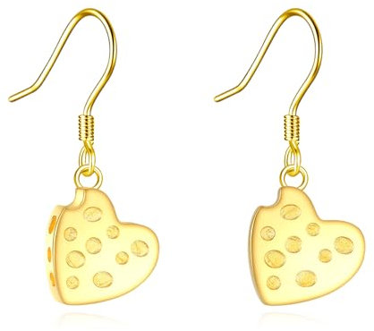 YFN Käseohrringe, Sterlingsilber, vergoldet, Käse-Ohrringe, kleiner Käse-Schmuck für Frauen, Käse-Geschenke für Käseliebhaber, Sterling Silber, Kein Edelstein