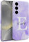 EKAM Personalised Phone Case for Samsung Galaxy A Series, A16, A25, A55, A35, A54, A34, A53, A12, A13, A14, Fully Printed 3D Customized Marble Text Cover, Custom Name Hard PC Cases (Purple)