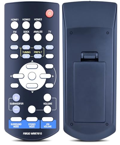 TCNOUMT Mando a distancia de repuesto FSR30 WE87810, compatible con Yamaha Soundbar FSR30 WE87810 NS-BR300 SR-300 YHT-S301 YHTS301 SR300 YHT-S400 YHTS400BL