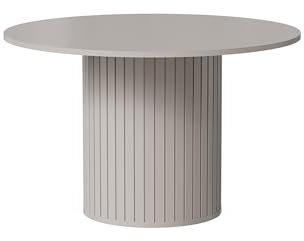 designimpex Design Esstisch Tisch Roma DO-8 rund Esszimmer 120 x 75 cm, Farbe:Cashmere