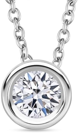 SHOP LC LUXURIANT DIAMOND- Labor VS Diamant-Anhänger mit 50cm Kette, 925 Silber Gelbgold Vermeil- 0,25 ct.
