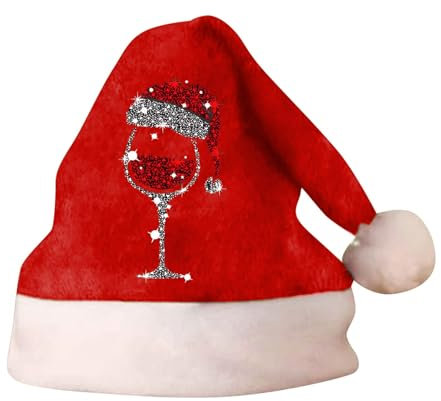 Rrongwn Weihnachtsmütze Erwachsene Weihnachtsmann Santa Nikolaus Mütze Mit Golden Pailletten Erwachsene Plüsch Weihnachtsmütze Geschenk Häkelmütze Hut Lustige Weihnachtsmann Kostüm