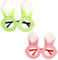 NOPKESV 2 Paar Hippie Brille Hasenbrille Sonnenbrille Partybrillen Ostergläser Karneval(rosa/grün)