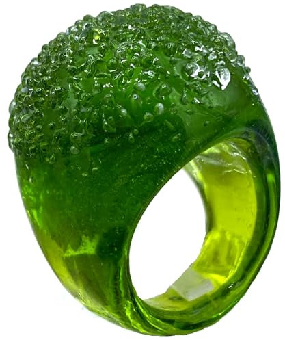 Anillo de cristal de Murano antigua murrina veneciana VR809B, Vidrio, Verde
