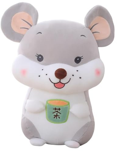 AQCQDQ Kuscheltier Maus, Kleine Kuscheltiere, Kuscheltier Baby, Personalisiertes Kuscheltier, Weiche Niedliche Kuscheltier Für Baby Mädchen Und Jungen (35 cm,grau)