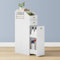 Hzuaneri Meuble Salle de Bain, Placard Étroit, Armoire de Toilette avec Tiroir, sur roulettes en Bas, Armoire Salle de Bain Étroite, 40 x 20 x 80 cm Blanc BC22003X
