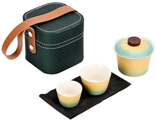 JZFOACHR Mini Portable Chinos Kungfu Tea Teat Tea The Tea Set Set Voiture Portable Bols Toutes TUPS Tea EXTÉRIEUR Cadeaux Business Simple (Couleur 1)