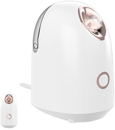 Steam Face Humidifier, Mist Atomizer Device, Deep Pore Cleansing Tool, 13.6x8.6x15.5cm Compact Facial Sauna Steamer, Home Spa for Women and Teen Girls Promotes Smoother