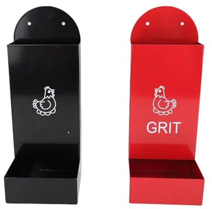 Qcwwy Automatic Hanging Chicken Feeder Trough, Metal Shell Grit Dispenser Poultry Feeding Trough Suitable for Chicken Coop Accessories